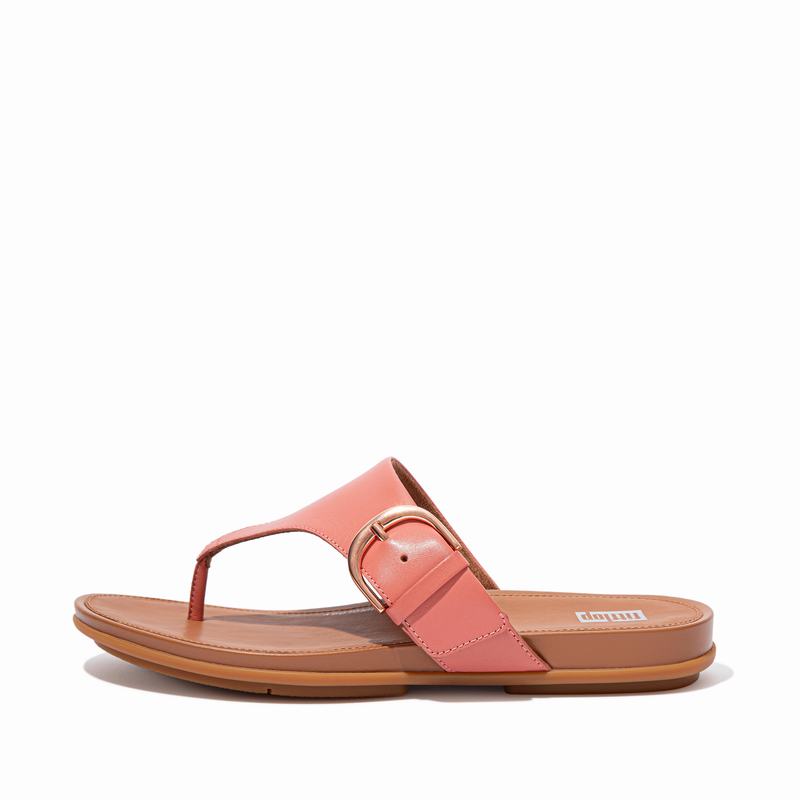 FitFlop Gracie Leder Rosa - FitFlop Zehentrenner Damen Schweiz [VJAW-61782]